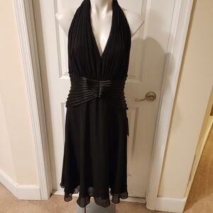 Tadashi new with tags silk black halter dress size 16
